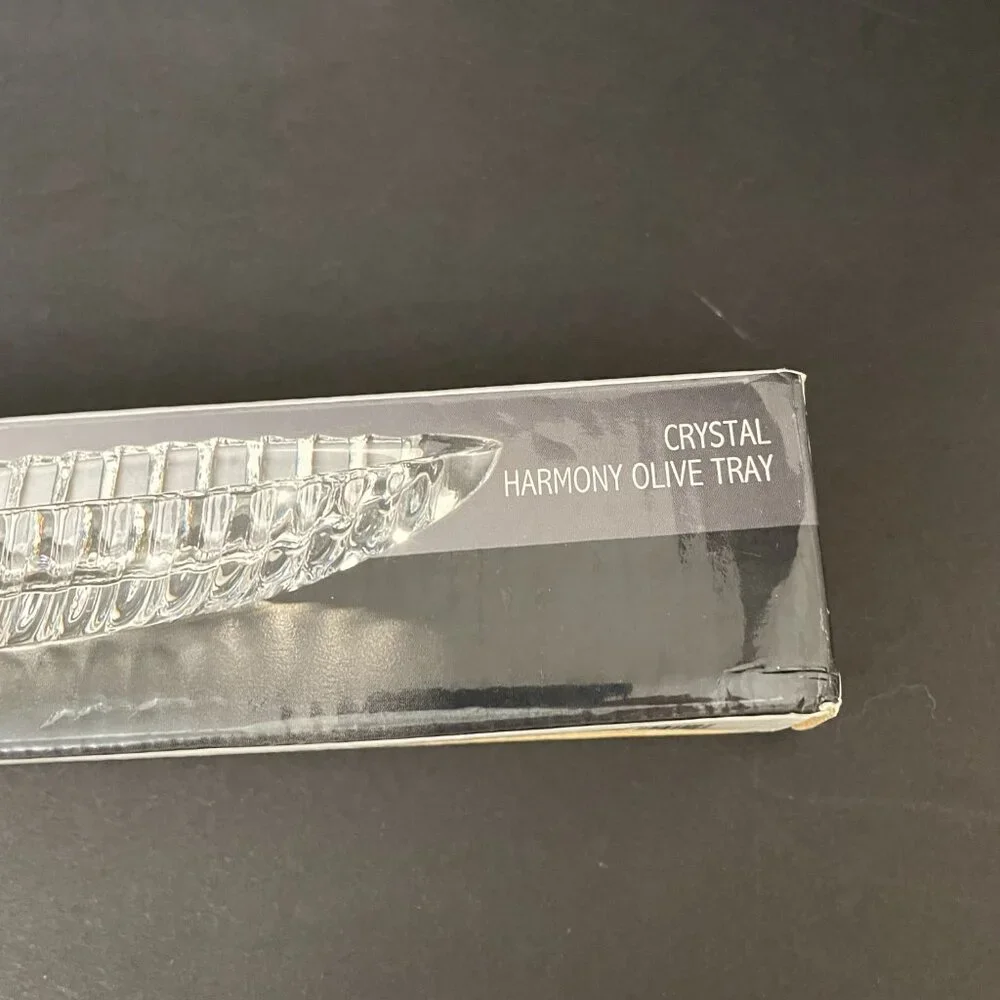 Shannon by Godinger Harmony Crystal Olive Tray 16 1/8